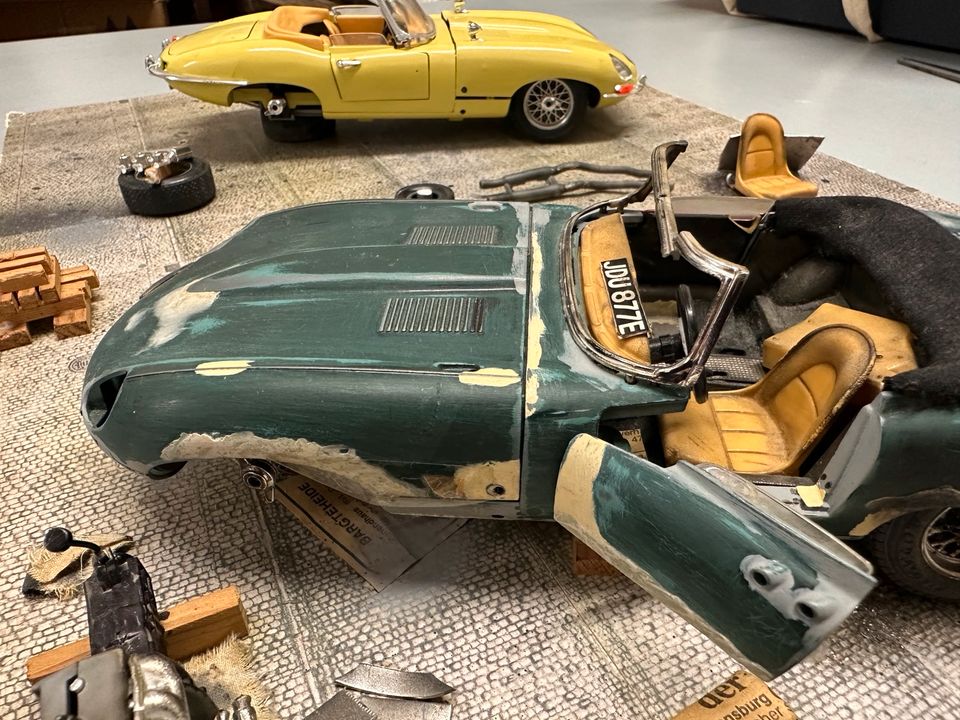 Jaguar E-Type Diorama 1:18 ModellbauWerkstatt Restauration Vintag in Hamburg