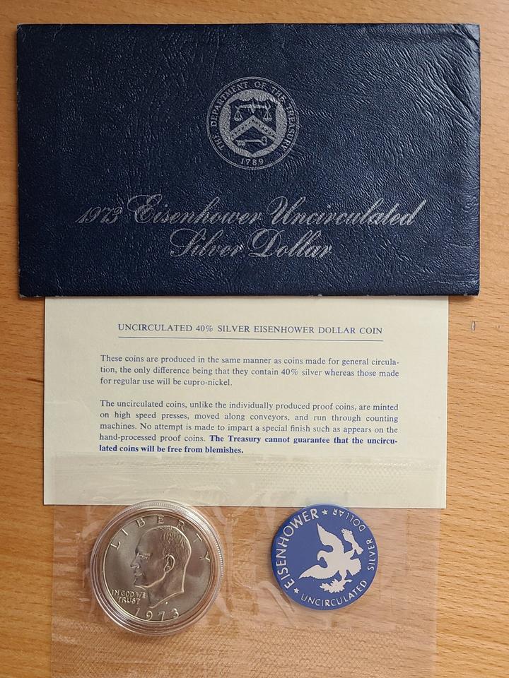 USA US Silber Dollar Eisenhower 1973 Mondlandung UNC Proof PP in Emmering