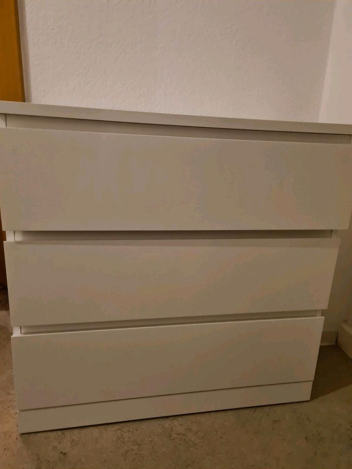 Malm Kommode 3 Schubladen weiß, 80x78 in Stollberg