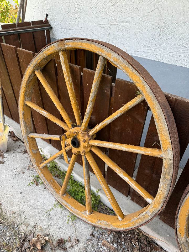 Holzrad großes Wagenrad Sammler Dekoration 118 cm Durchmesser in Buchloe