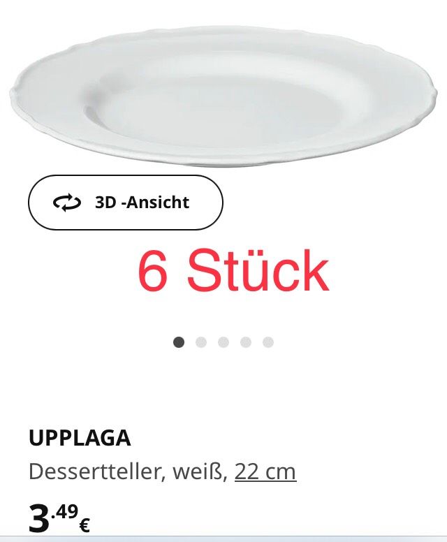 Ikea Teller Upplaga Weiß 6x Kuchenteller , 3x Tiefe , 3x Flach in Oldenburg