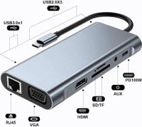 11in1 USB C Hub 4K HDMI Docking Station VGA SD TF Adapter Gigabit Nordrhein-Westfalen - Gronau (Westfalen) Vorschau