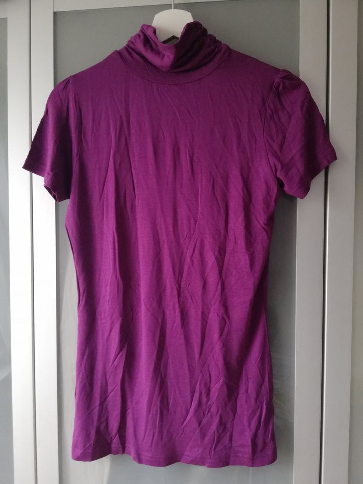 U&F | Viskose Shirt Rollkragen kurzärmelig Gr. 40/L lila violett in Mülheim (Ruhr)