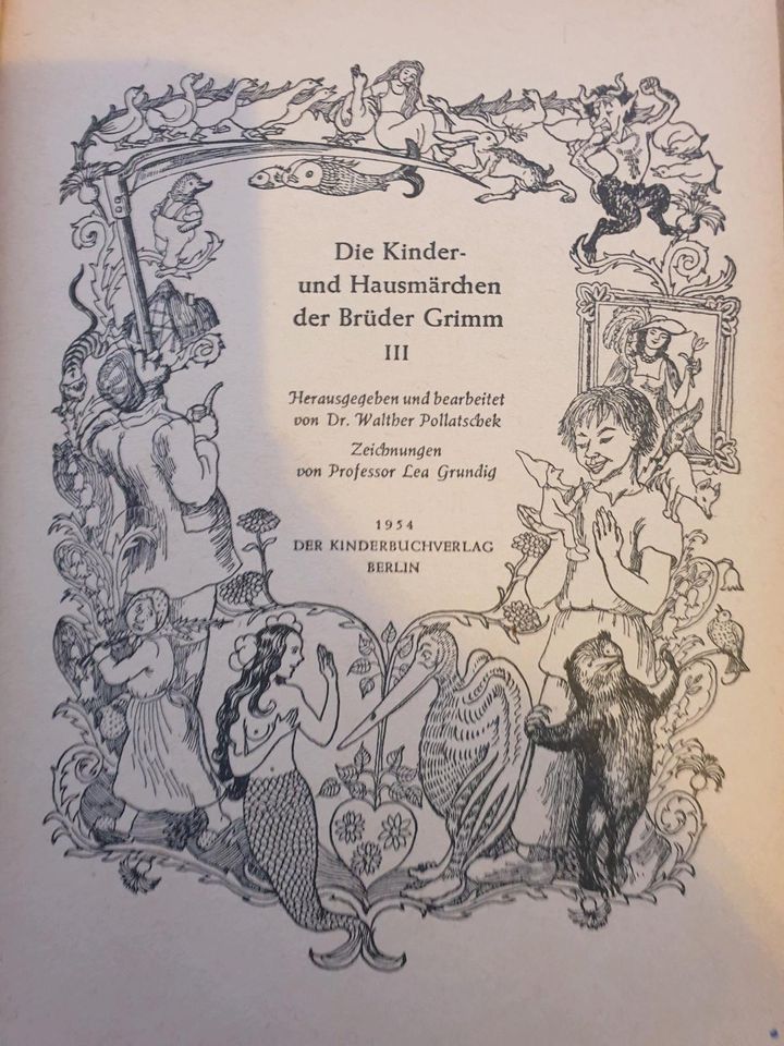 3 Bände der Gebrüder Grimm Kinder und Hausmärchen 1954 in Hohen Neuendorf