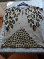Shirt beige/khaki mit Muster und Pailletten Baden-Württemberg - Mannheim Vorschau