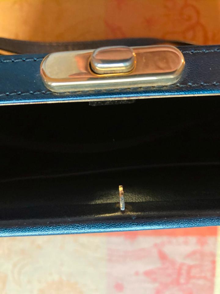 Handtasche von "Star Modell" Vintage dunkelblau NEU 70er Leder in Ingelheim am Rhein