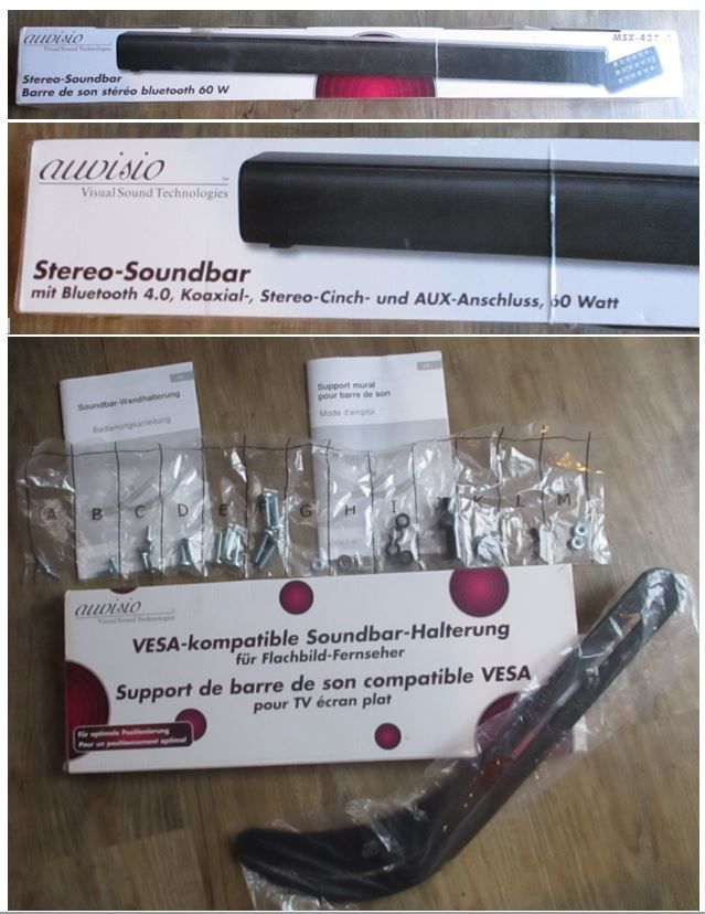 "auvisio" Stereo-Soundbar & "auvisio" VESA Soundbar-Halterung in Rottweil