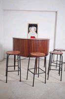 Bar mit 4 Hockern vintage Teak Sika Møbler dänisch München - Maxvorstadt Vorschau