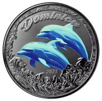 Silbermünze 2023 1oz - Dominica EC8 - Dolphin - Delfin - Farbe Niedersachsen - Fürstenau Vorschau
