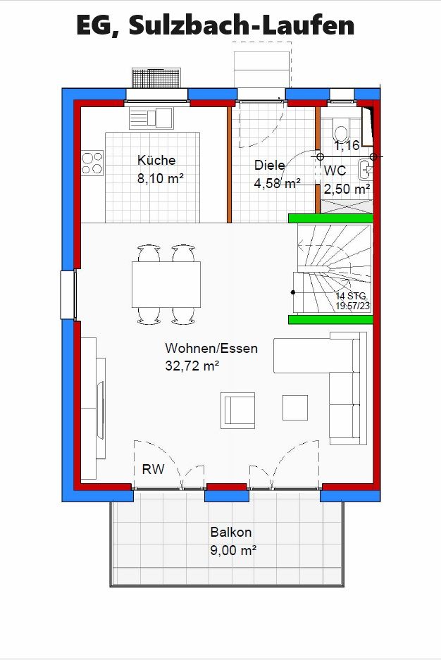 Neubau-Doppelhaushälfte in toller Aussichtslage inkl. Grundstück, inkl. Garage in Sulzbach-Laufen in Sulzbach-Laufen