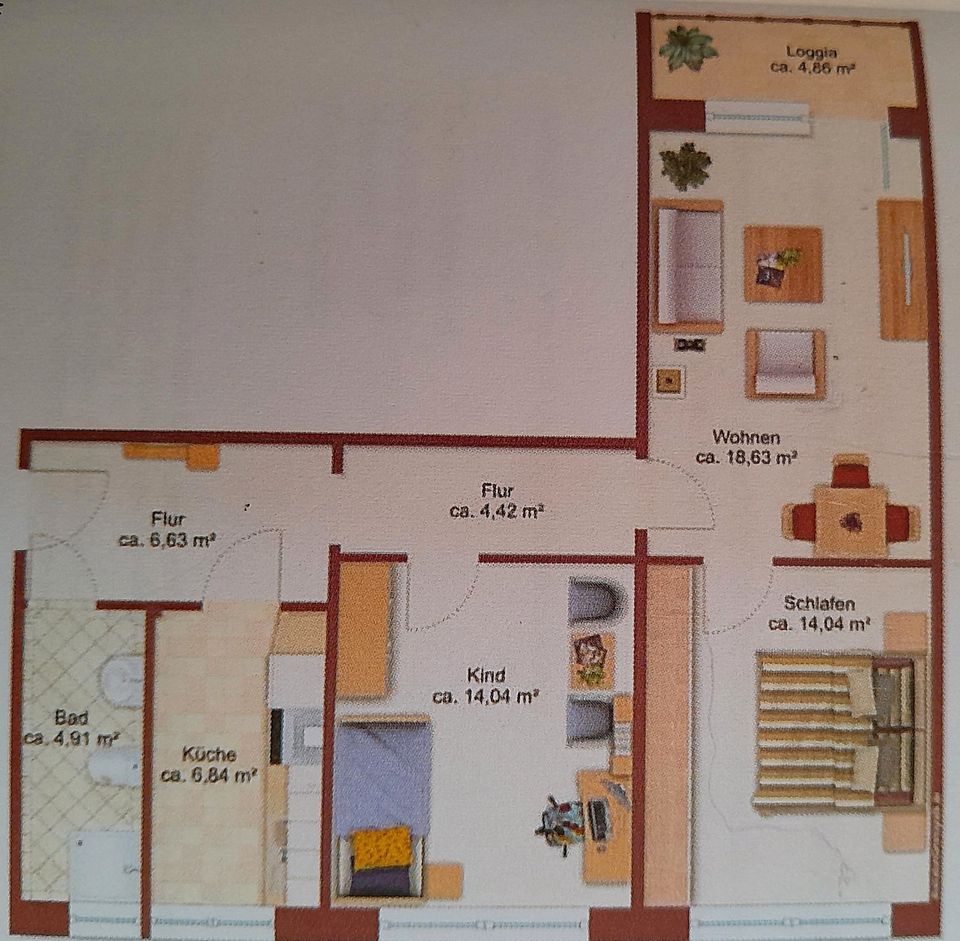 3-Zimmer-Wohnung in ruhiger Lage, neu renoviert in Chemnitz