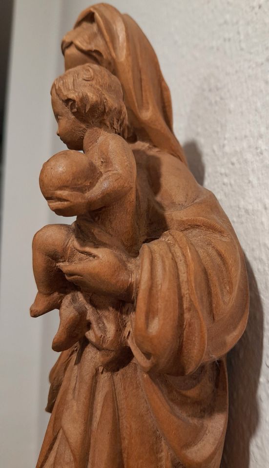 Holzbildhauer Rücker Madonna Kind Holzfigur handgeschnitzt 39cm in Nörvenich