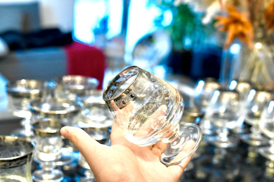 Sammlung Murano Medici Kristall Glas Platin 14Kt: Sekt Likör Wein in Landsberg (Lech)