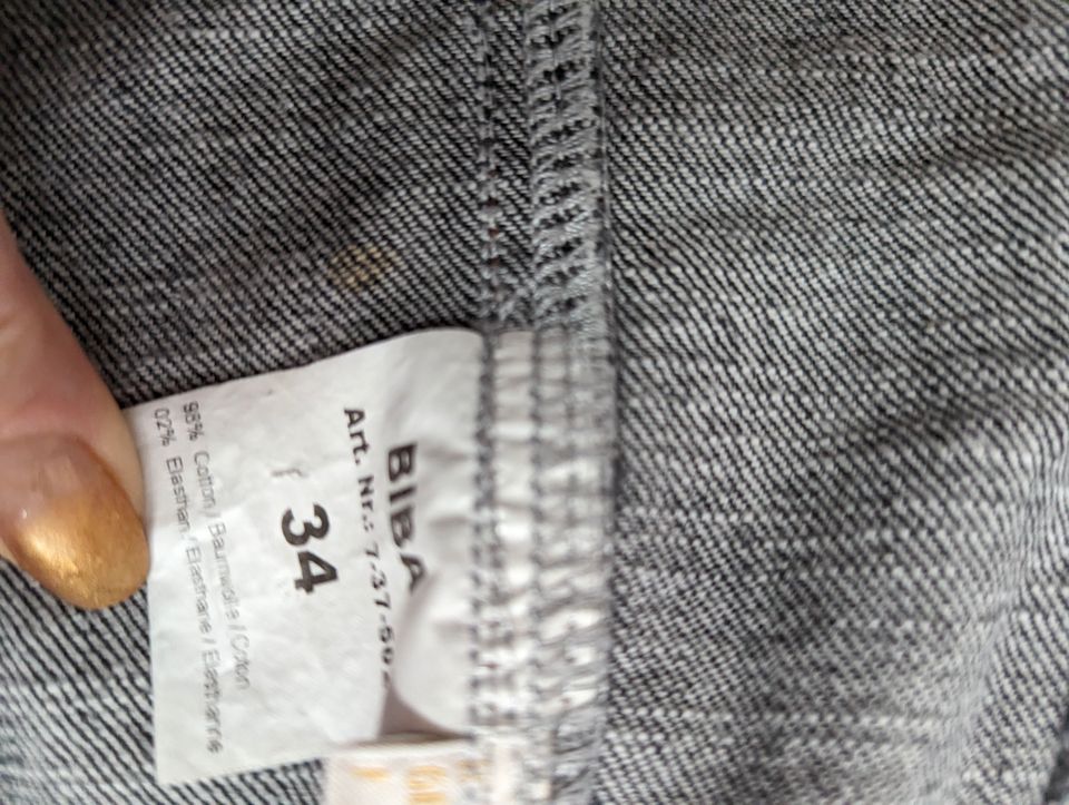 Weste Biba Jeans Jacke 34 XS schwarz grau Vintage in Solingen