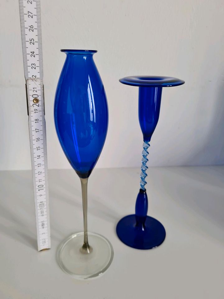 Konvolut*Vasen*Teelichthalter*Flaschen*Gläser*Deko*Hochzeit*blau in Dresden