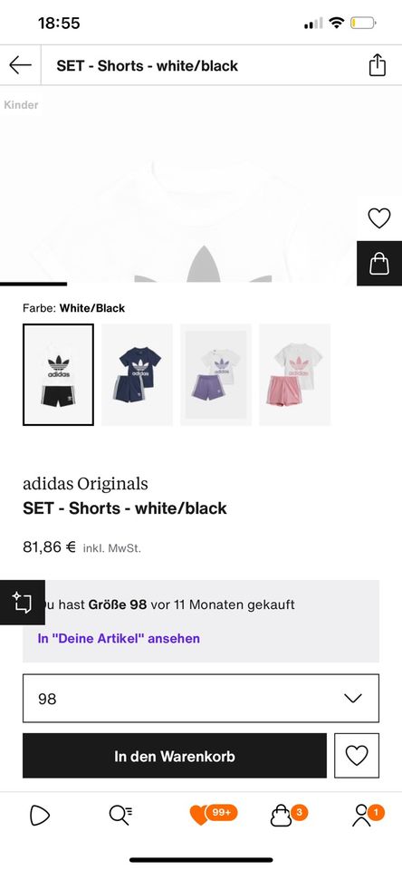Adidas Set Gr. 98 neu mit Etikett in Köln