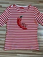 Oui, T- Shirt, Gr 38, Rot , Weiß, Print, Saarland - Bous Vorschau