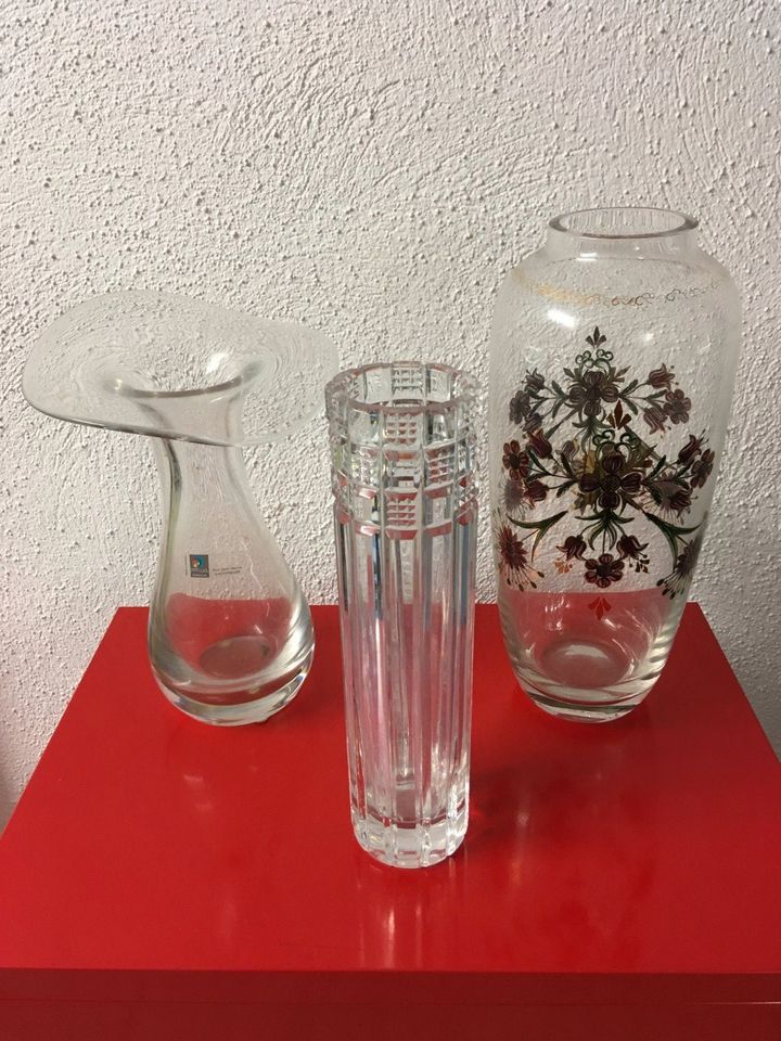 Blumenvase, Vase, Kristallvase, Glasschale, Wandteller ... in Erlensee