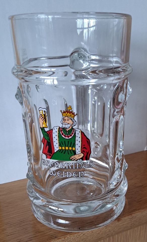 GAMBRINUS WEIDEN Bierkrug Glaskrug Humpen 0,5 l in Marktleuthen