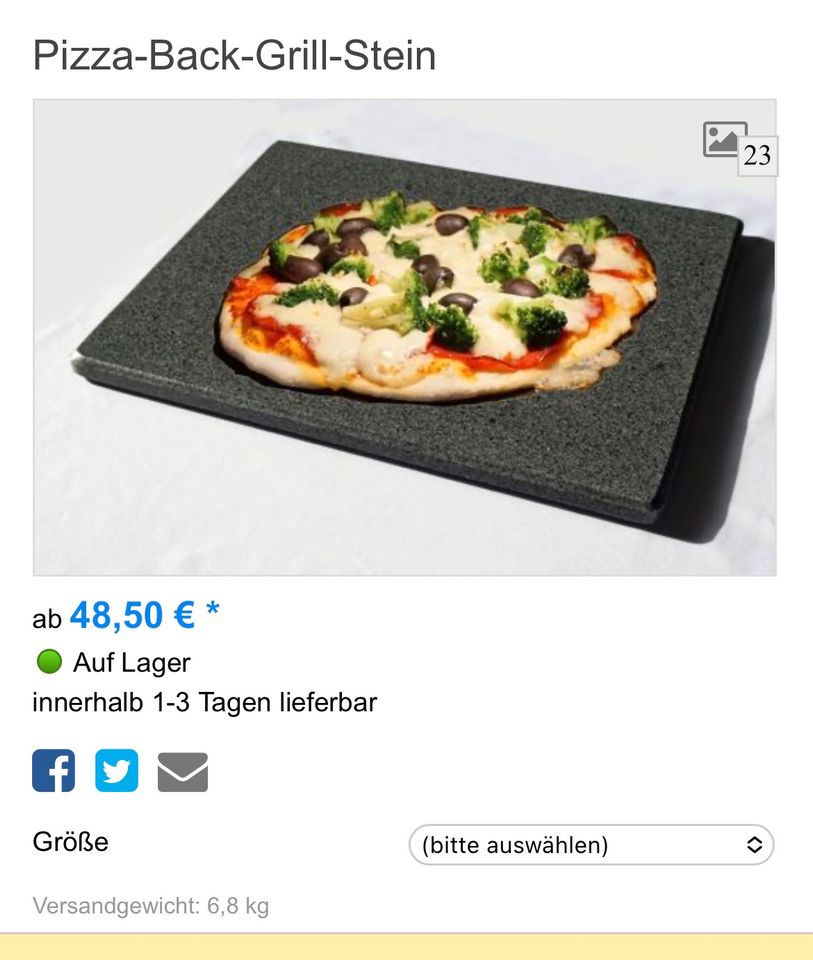 Pizza-Back-Grill-Stein in Schwenningen