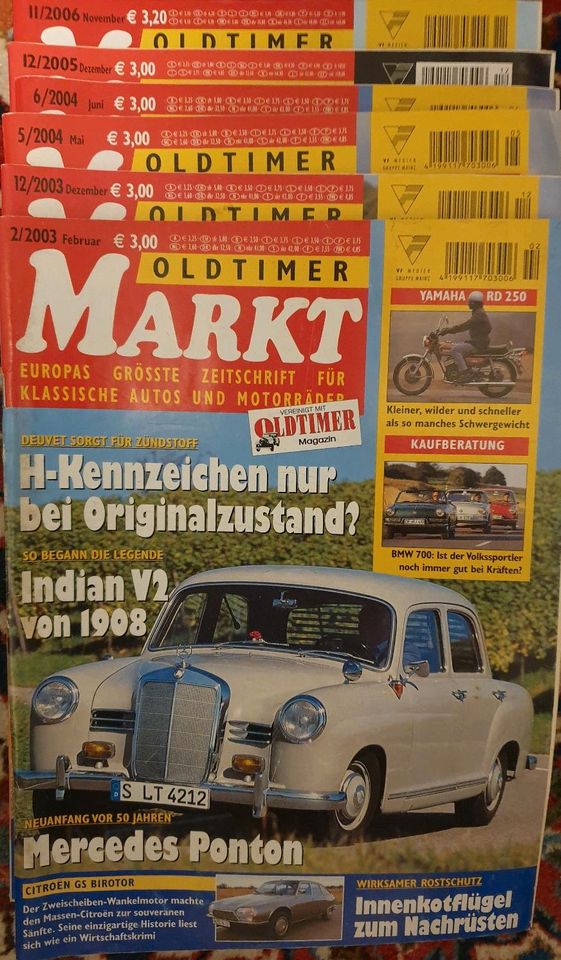 Zeitschriften Oldtimer Markt und Oldtimer Praxis von 1993 - 2007 in München