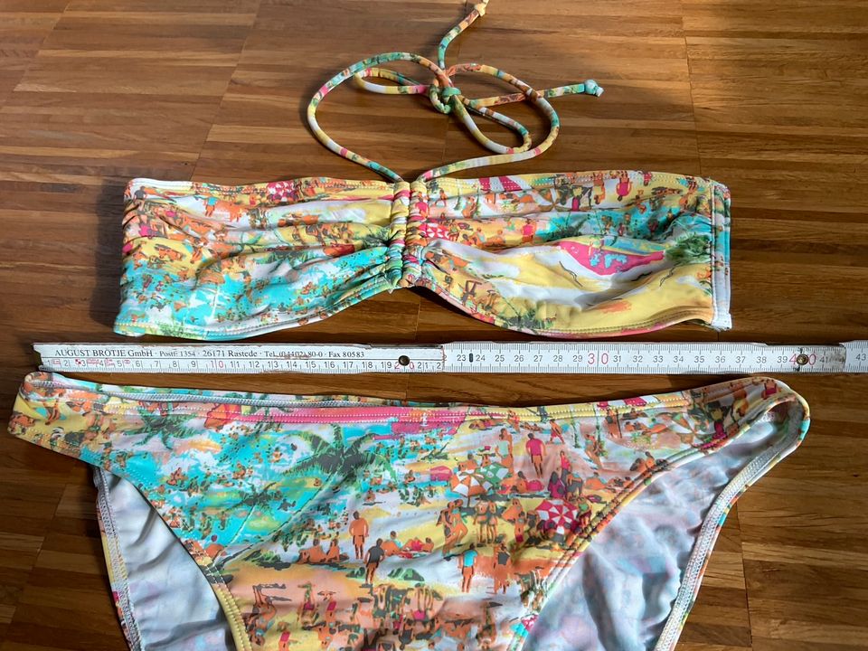 Ocean Club Bikini Gr. 40 Bandeau Neckholder Strand Bild Muster in Heidenheim an der Brenz