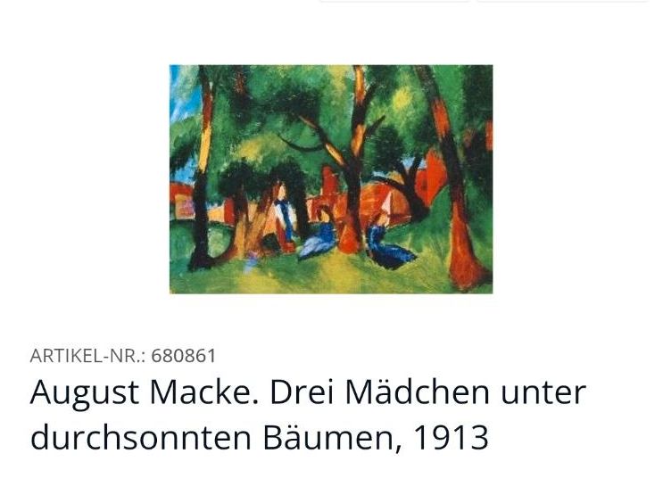 August Macke drei Mädchen Reproduktionen Pastellfarben Gemälde in Westhausen