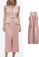 Zara waist coat effect midi dress in dusty pink with Etikett Essen - Rüttenscheid Vorschau