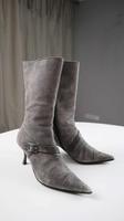 Michel Perry Stiefel 40 Grau Spitz Absatzstiefel Lederstiefel Wandsbek - Hamburg Marienthal Vorschau