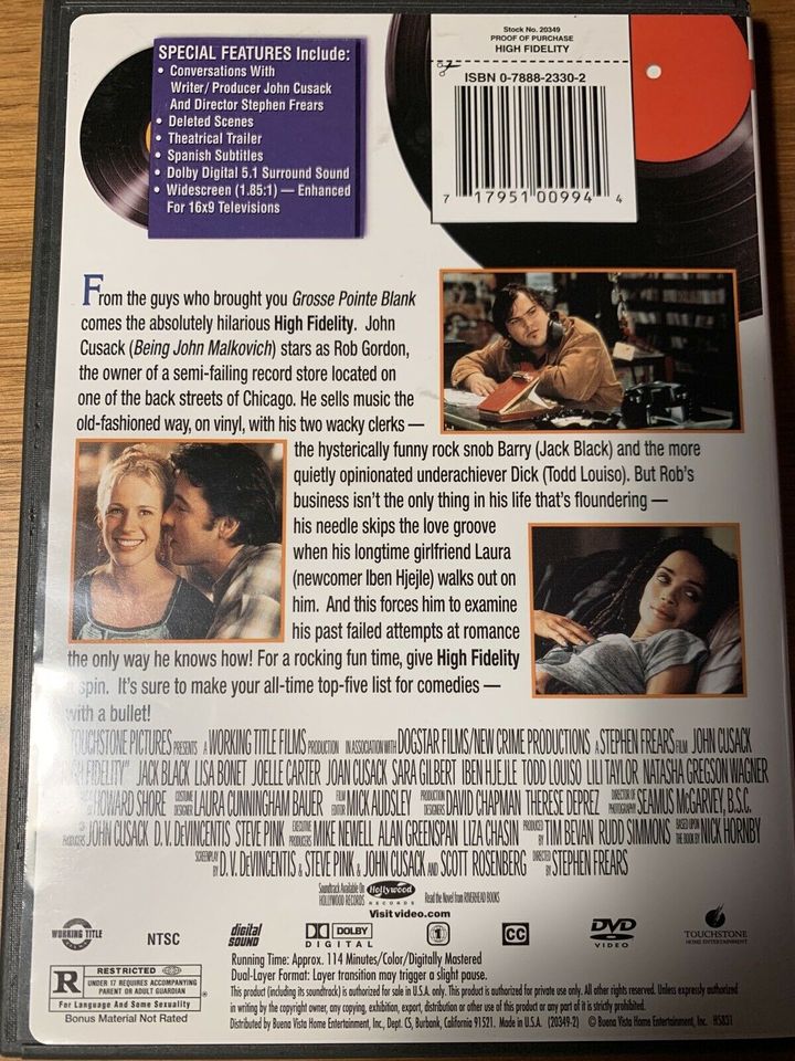 HIGH FIDELITY, DVD NEU, JOHN CUSACK, PATRICIA ARQUETTE, S. FREARS in Berlin