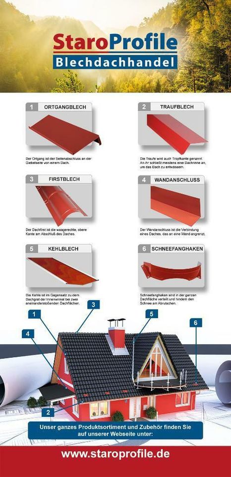 Kingas Trapezblech Blechbedachung Dach Haus Ziegel Dachpappe in Königstein / Sächsische Schweiz