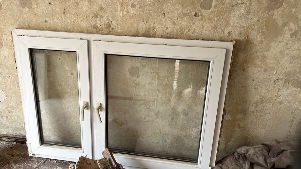 2 Fenster, doppelt verglast Kunstoff 160x110cm in Halle
