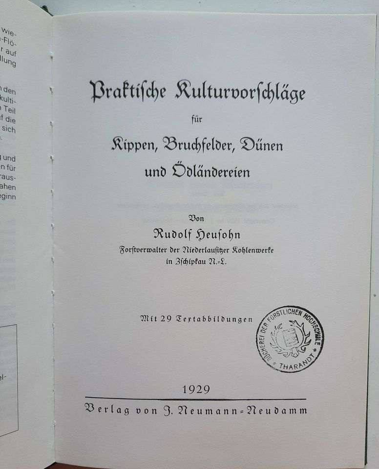 Buch "Praktische Kulturvorschläge für Kippen, Bruchwälder..v.1929 in Großenhain