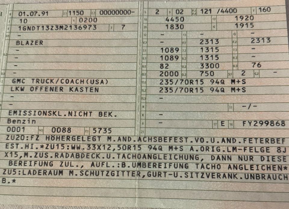 Chevrolet Blazer GMC S10  5,7 L V8 Satte V8 sound Truck USA in Bremen