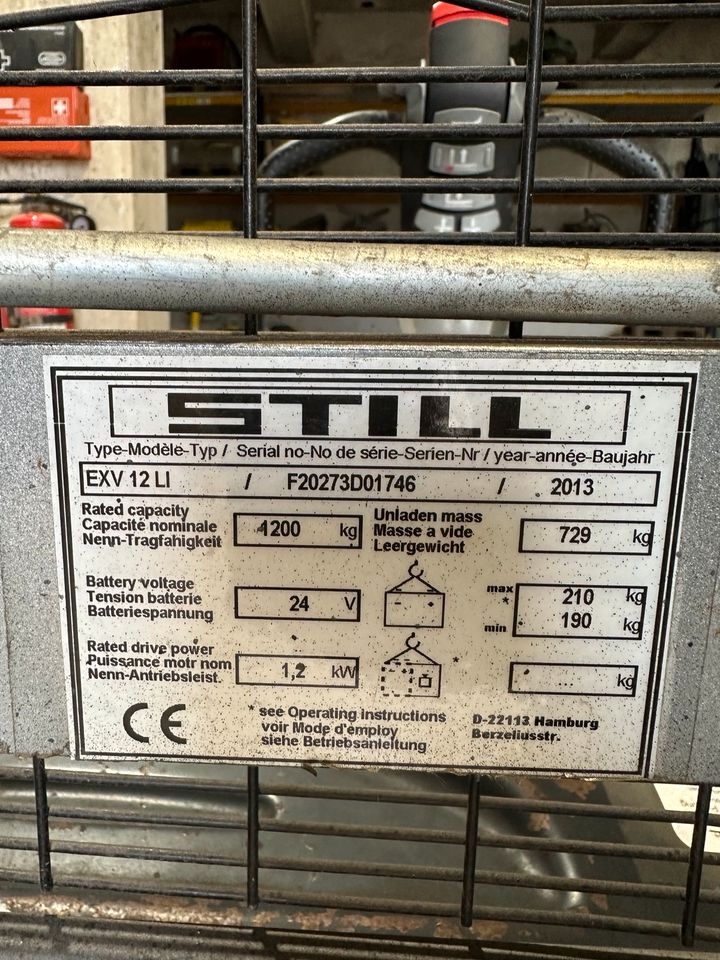 Still EXV12 Initialhub nur 1940 Stunden 1,2t Stapler Gabelstapler in Gittelde