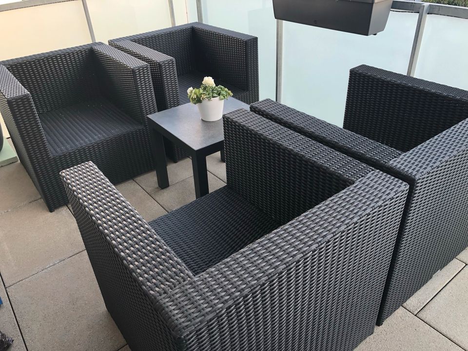 Anthrazitfarbenes Outdoor Lounge-Set in Nordheim