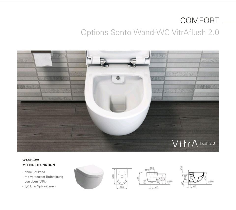 Vitra Sento Flush 2.0 Spülrandlose Dusch Taharat WC inkl. Deckel in Berlin