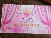 Banner Plakat Deko Stoff Happy birthday Einhorn rosa 150 x 90 cm Rheinland-Pfalz - Montabaur Vorschau