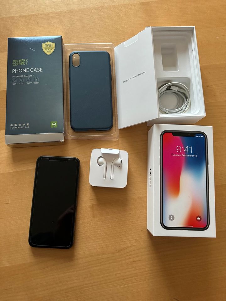 iPhone X, 265 GB, wie Neu, mit Hülle in Schortens