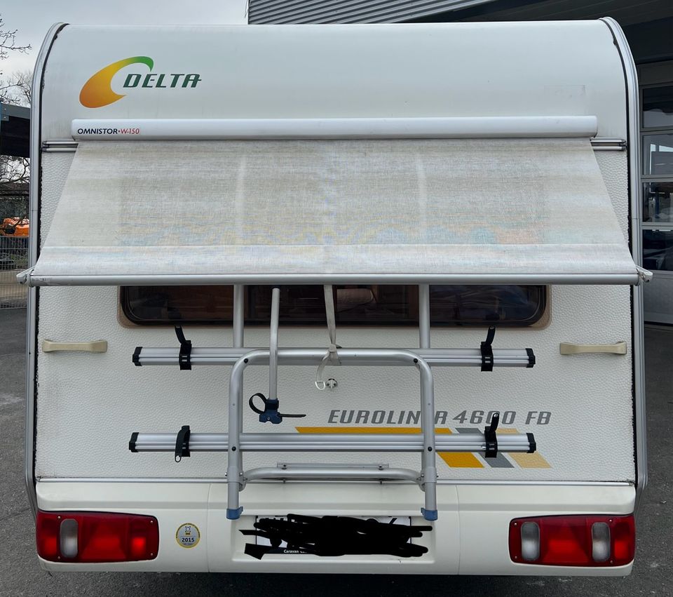 Wohnwagen Delta Euroliner 4600FB mit Vorzelt und Fahrradträger! in Bad Breisig 