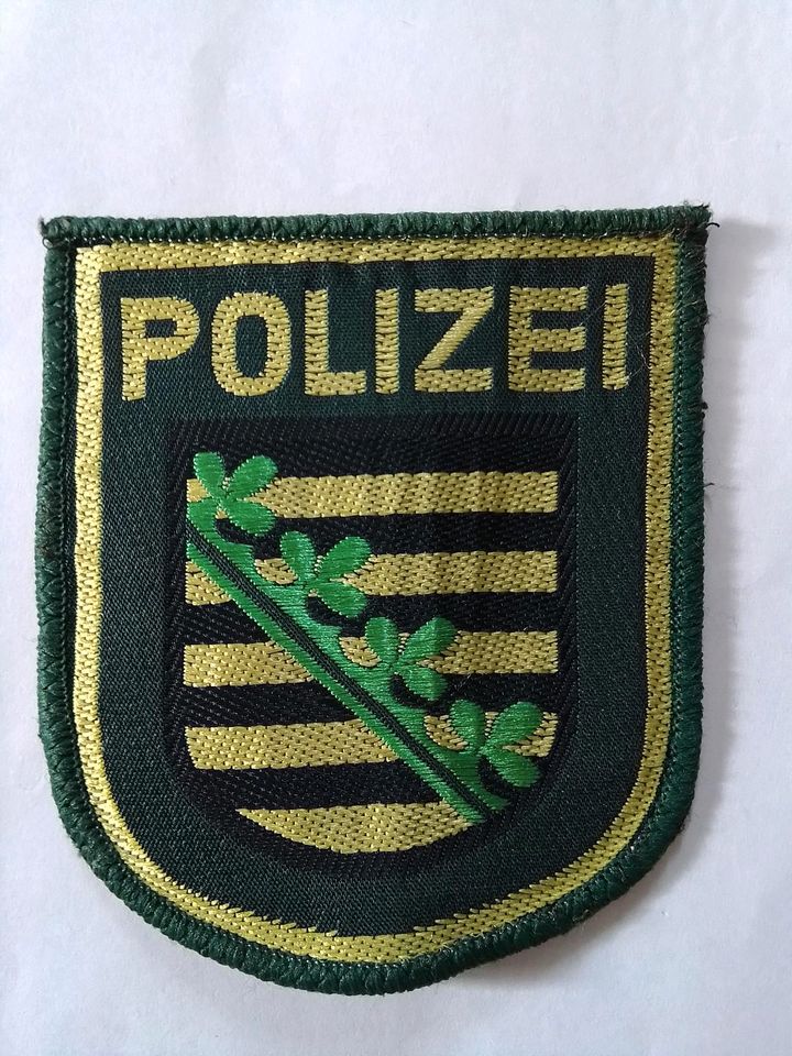 Polizeiabzeichen Police Sleeve patch Sachsen grün Ärmelabzeichen in Neukieritzsch