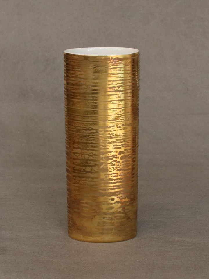 Rosenthal Vase, Studio-Linie, 24 Karat Gold Dekor, Heinz Helgert in Weinheim
