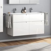 Doppel-Waschbecken + Unterschrank 120cm weiß hgl. lackiert Nordrhein-Westfalen - Dormagen Vorschau