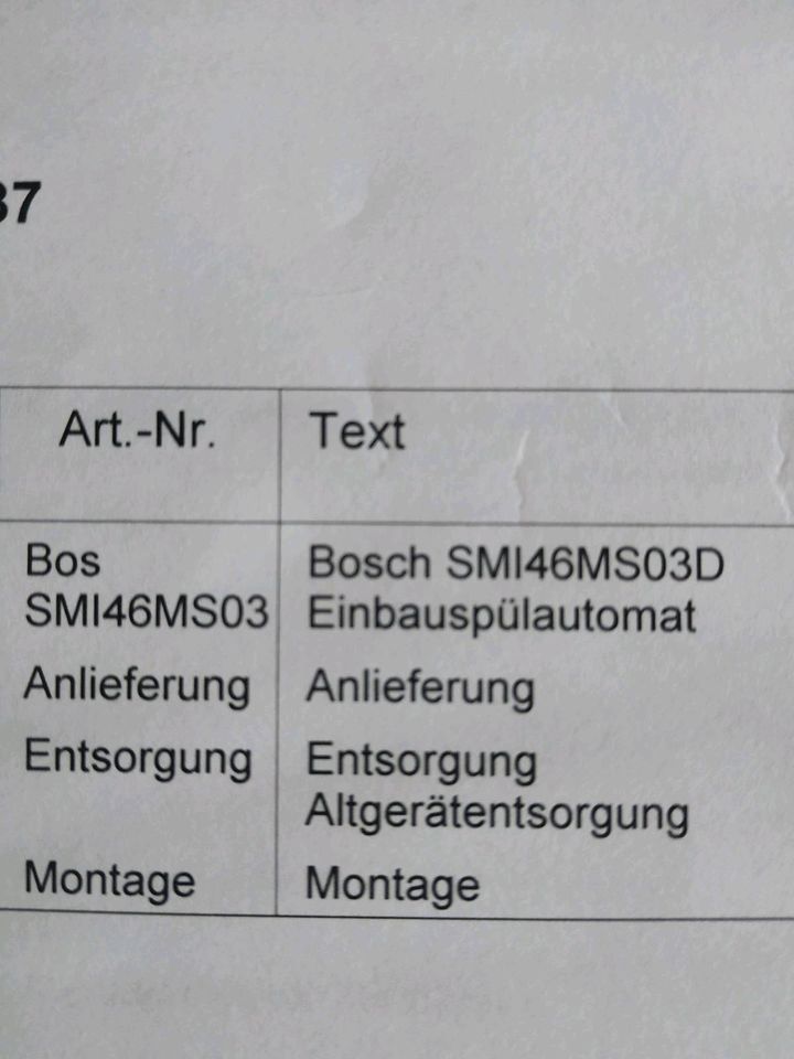Besteckfach für Bosch Spülmaschine in Tettnang