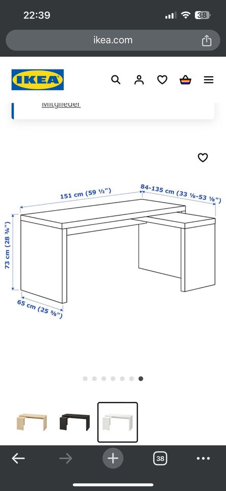 Ikea MALM Schreibtisch in Augsburg