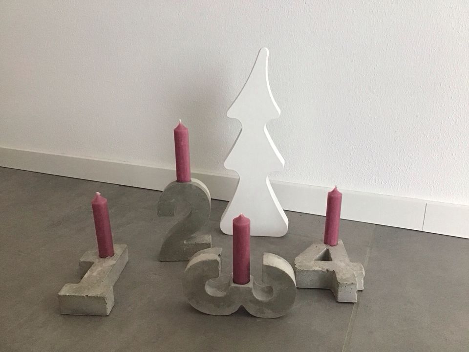 Adventszahlen Kerzenhalter Advent Beton in Buch Hunsrück