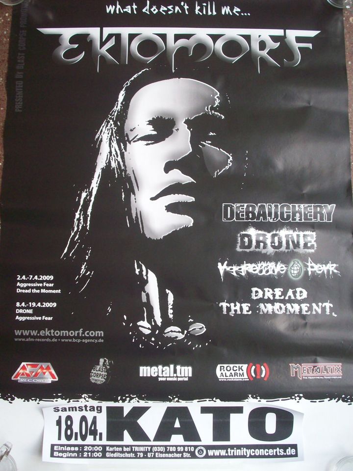 EKTOMORF TOURPOSTER BERLIN 2009 PLAKAT RAR THRASH METAL HARDCORE in Berlin