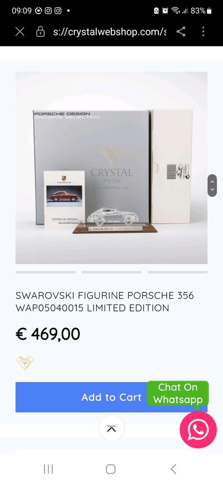 Porsche 356 swarovski Limitierte Auflage 01346 Deko, Geschenk in Oranienburg