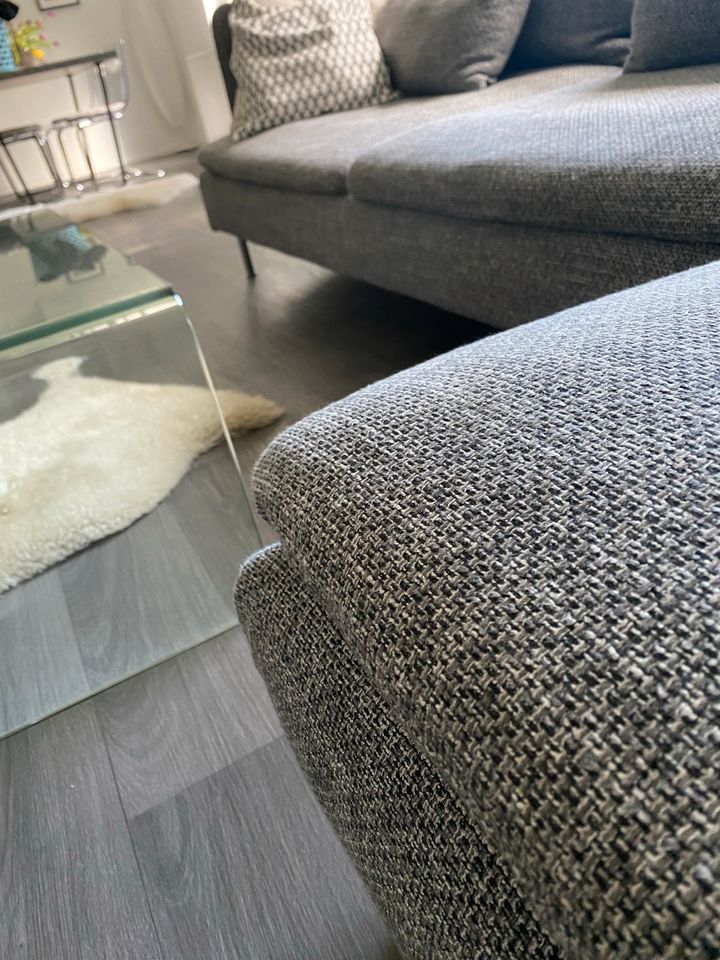 IKEA SÖDERHAMN 4er-Sofa mit Récamiere, Gunnared mittelgrau in Fürth