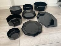 Arcoroc Octime Retro Geschirr 70 80 schwarz Service Space Age Mülheim - Köln Holweide Vorschau